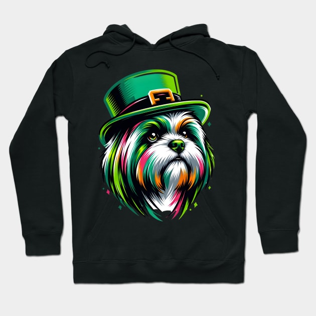 Lhasa Apso Celebrates Saint Patrick's Day Festively Hoodie by ArtRUs